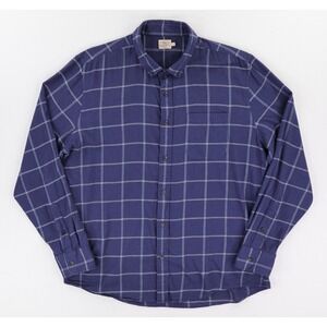 Faherty The All Time Shirt Mens XL Blue Checks Flannel Lightweight Button Down